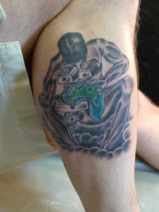 tattoo interpretation of Dali's Anthropomorphic Cabinet