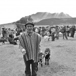 Old man with goats at the market