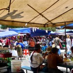 Inside the food booth