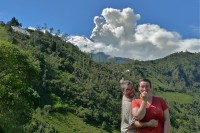 Watching the plume from the volcano