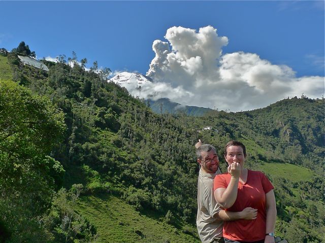 Watching the plume from the volcano