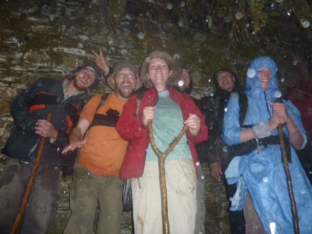 Hiding out from the rain at the ruins