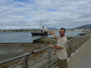 Shipwreck in the harbor at Ushuaia, Argentina