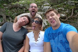 Goofing around with Pierre and Audrey